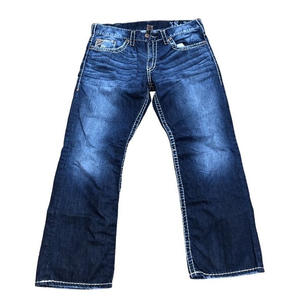 Vintage Embroidered Silver Jeans Size 38 ZAC Blue - Picture 7 of 8